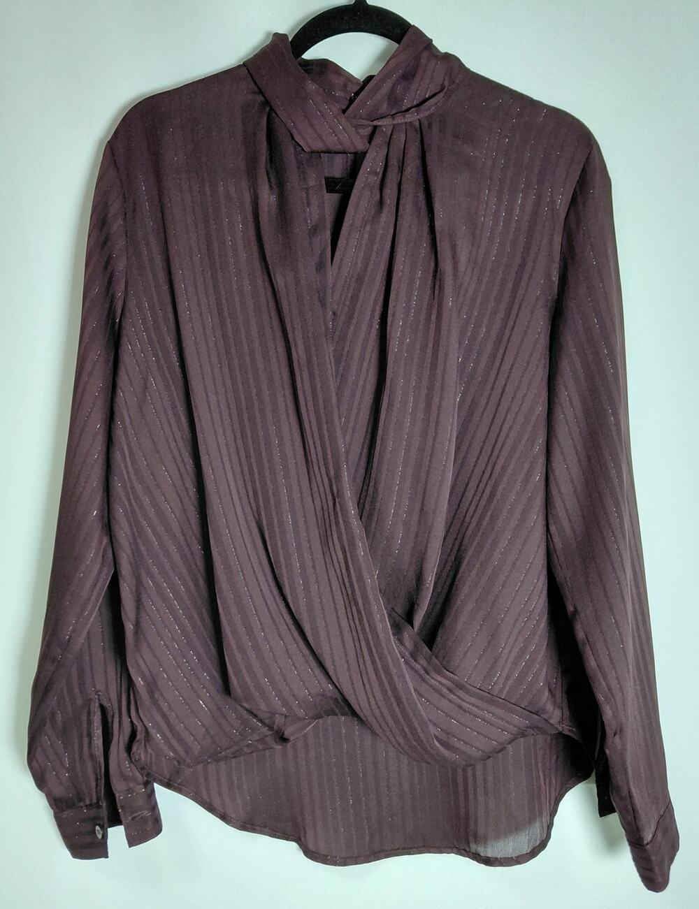 NWT NEW YORK & COMPANY Blouse Long Sleeve Solid Collared Women Size M